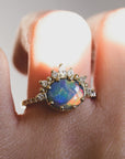 Tiara black Opal Ring - 1.16ct black opal