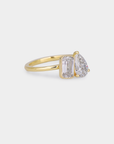 Toi et Moit Diamond Ring - 1.01ct Pear Lab Diamond + 1.06ct Emerald Lab Diamond