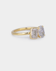 Toi et Moit Diamond Ring - 1.02ct Oval Lab Diamond + 1.01ct Emerald Lab Diamond