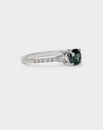 Pavé Trilogy Sapphire Ring - 1.05ct round sapphire