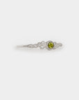 Mini meteorites peridot Ring - Sterling silver