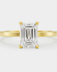 Pure Solitaire Diamond Ring - Emerald Cut Lab Diamond