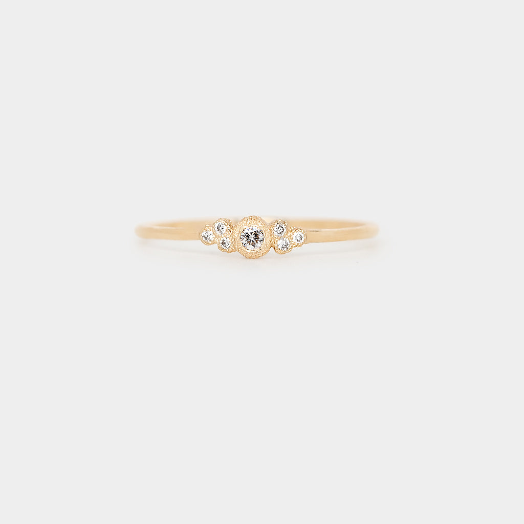 Petite Meteorite Birthstone Ring - Choose your birthstone