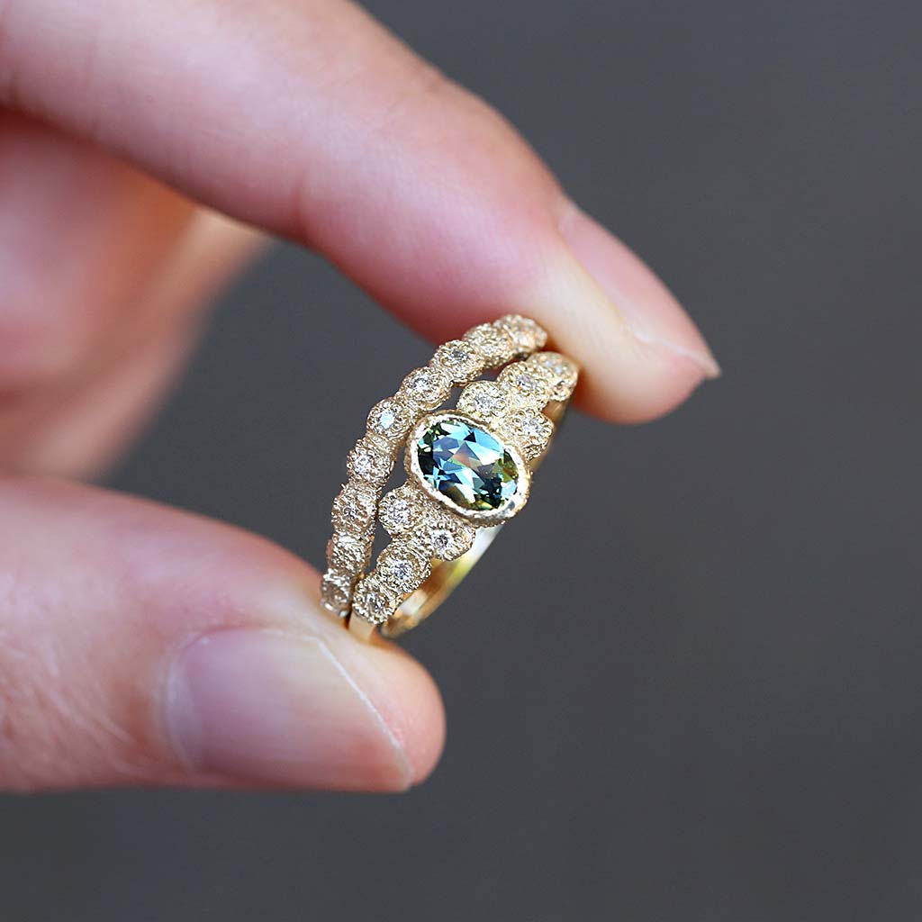 Meteorite - Natural Sapphire Ring