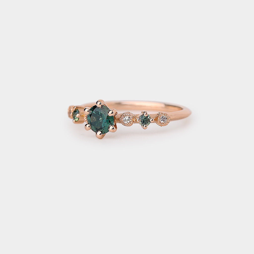 Harmony Engagement Ring - 0.51ct round natural sapphire