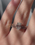 Pavé Solitaire Diamond Ring - Oval Lab Diamond