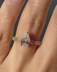 Harmony Diamond Ring - Pear Lab Diamond. Textured, unconventional diamond engagement ring design