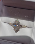 Pavé Trilogy Diamond Ring - Marquise Lab Diamond