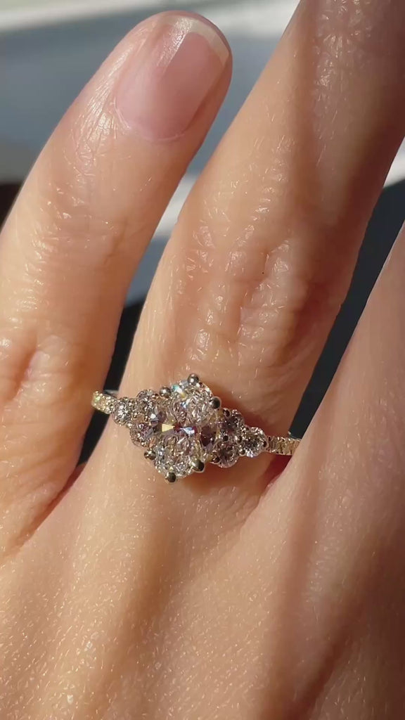 Cluster oval lab diamond ring-james and irisa