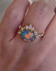 Tiara black Opal Ring - 1.16ct black opal