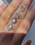 Pavé Trilogy Diamond Ring - Marquise Lab Diamond