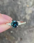 Pavé Trilogy - Natural Sapphire Ring