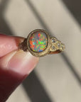 Meteorites Ring - 2.54ct black opal