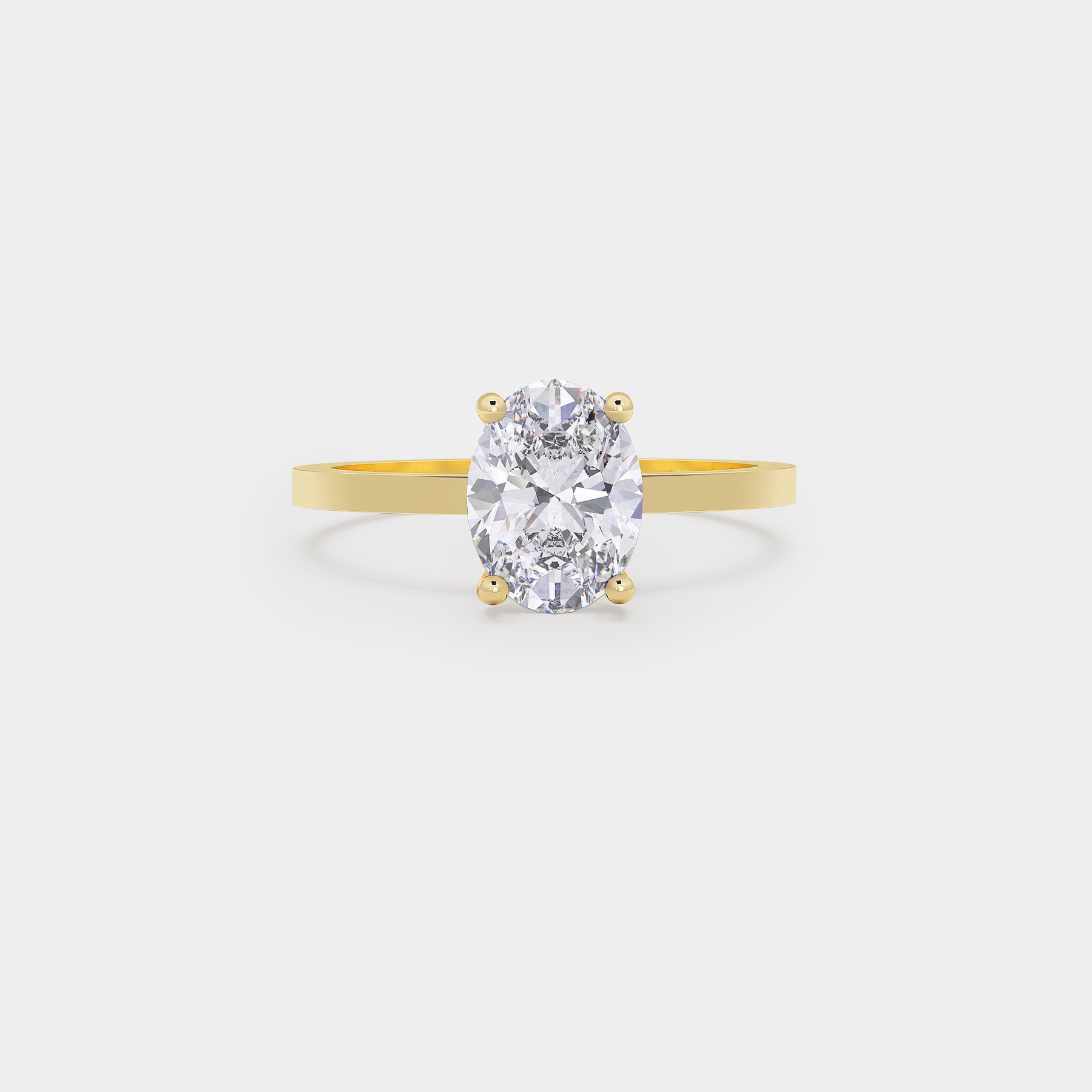 pure oval solitaire lab diamond ring