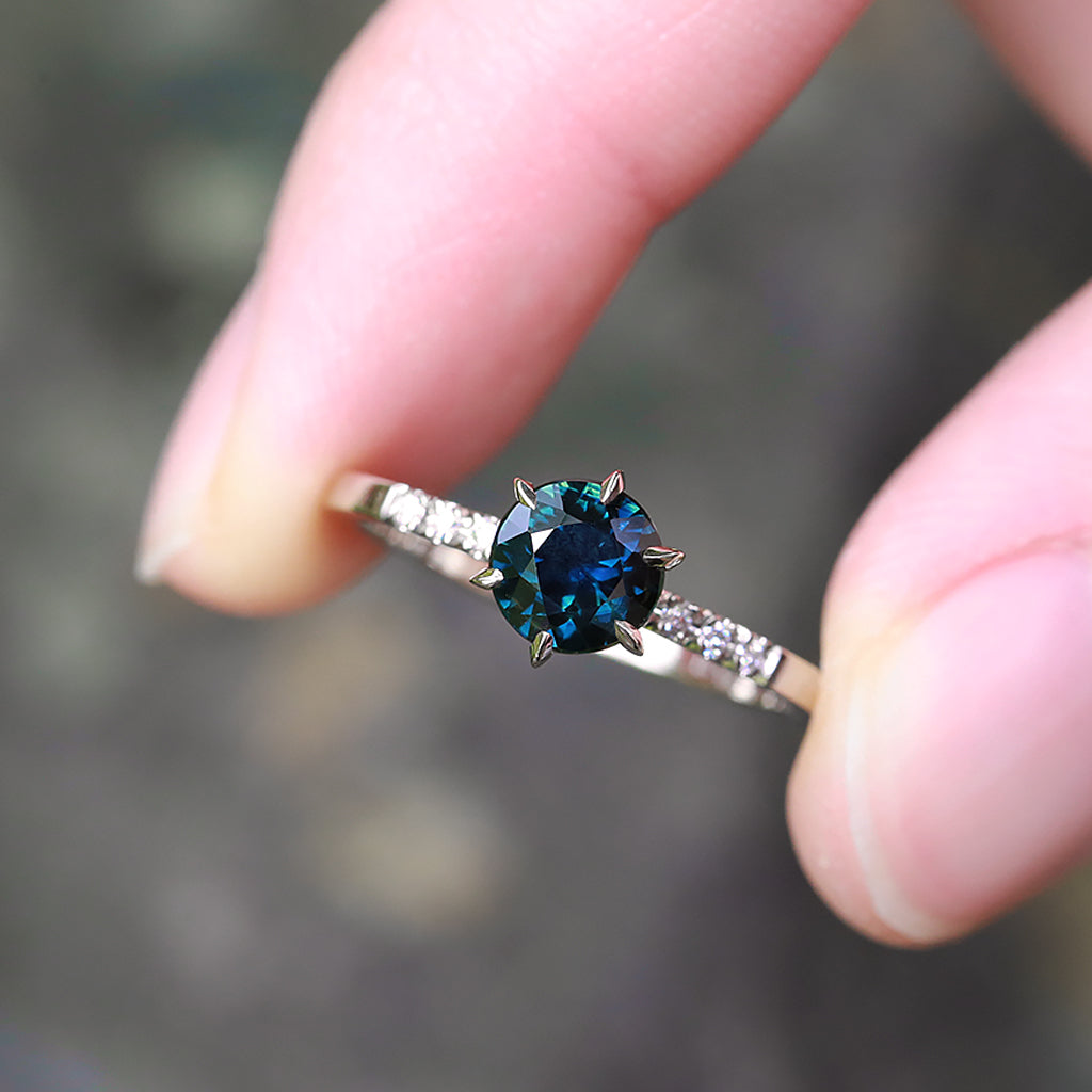 Star Solitaire - Natural Sapphire Ring
