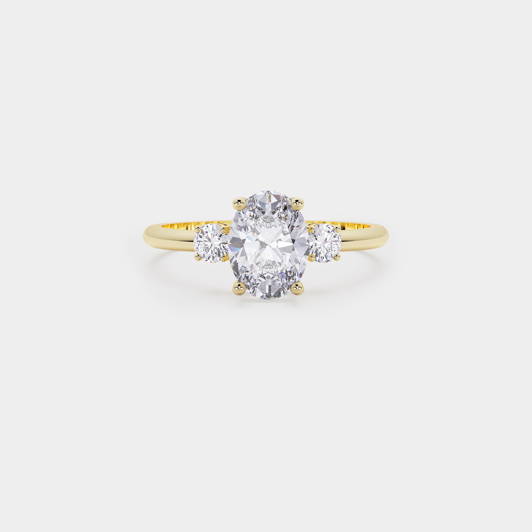 Solara Trilogy Diamond Ring - Oval Lab Diamond