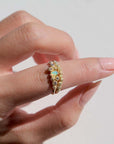 Meteorolite Marquise Opal Diamond Ring (14K) - James & Irisa Jewellery