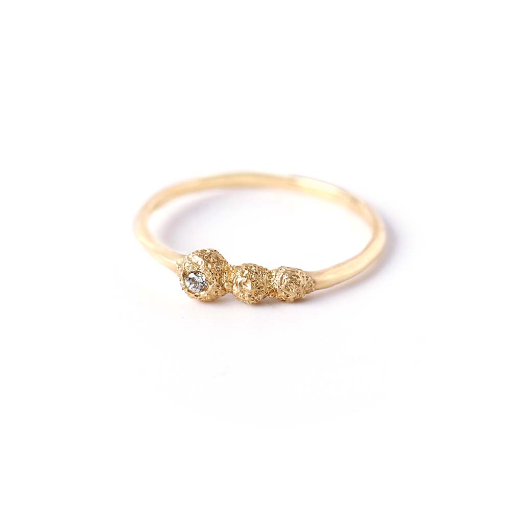 Meteorolite Diamond Point Ring - James &amp; Irisa Jewellery