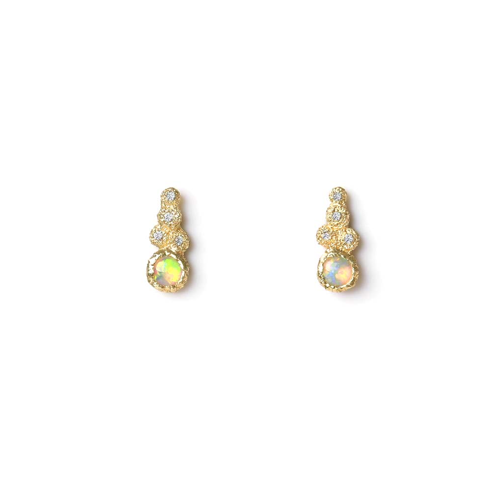 Mini Meteorolite Opal Stud - Single (14K) - James &amp; Irisa Jewellery