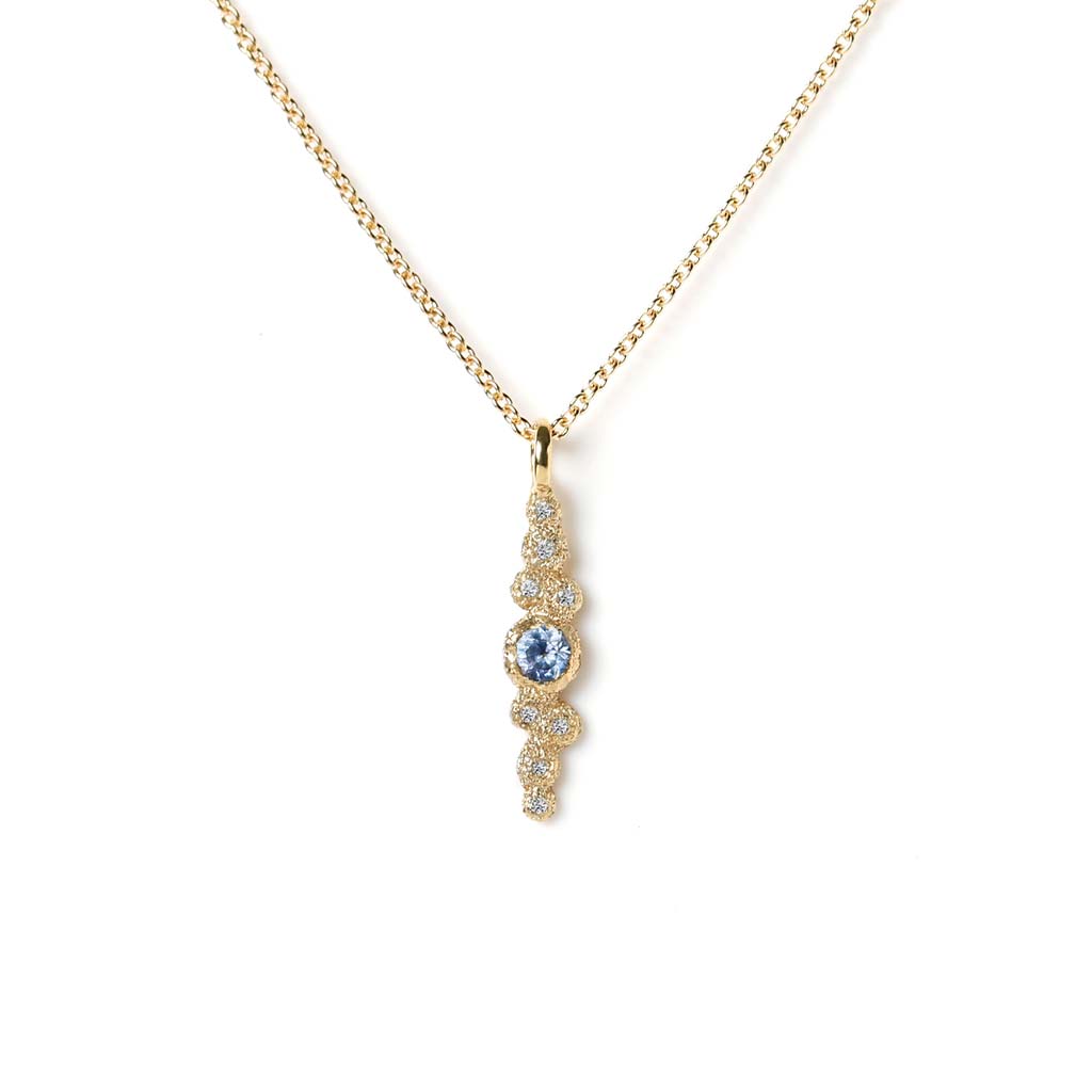 Mini Meteorolite Sapphire Necklace (9K) - James &amp; Irisa Jewellery