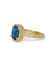 Galaxy solid black opal ring 1