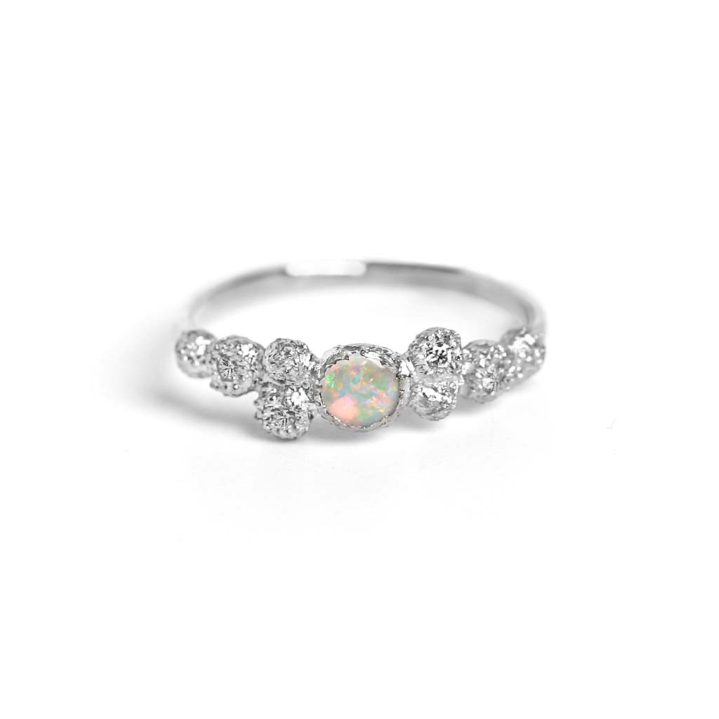 Meteorolite Opal Diamond Ring (14K) - James &amp; Irisa Jewellery