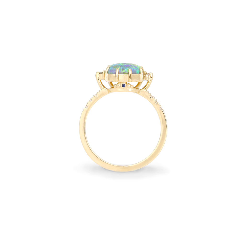 Tiara rainbow opal ring