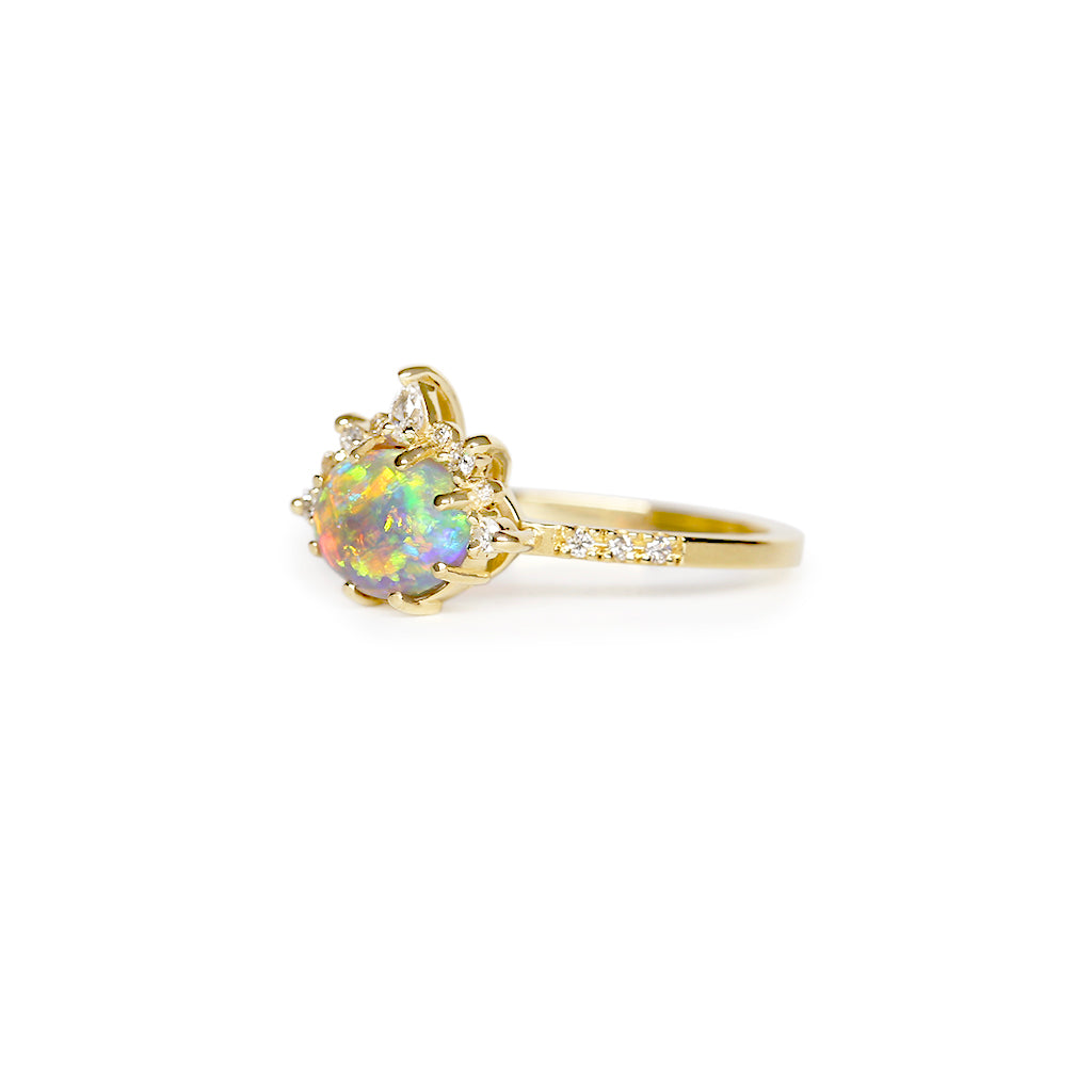 Tiara rainbow opal ring